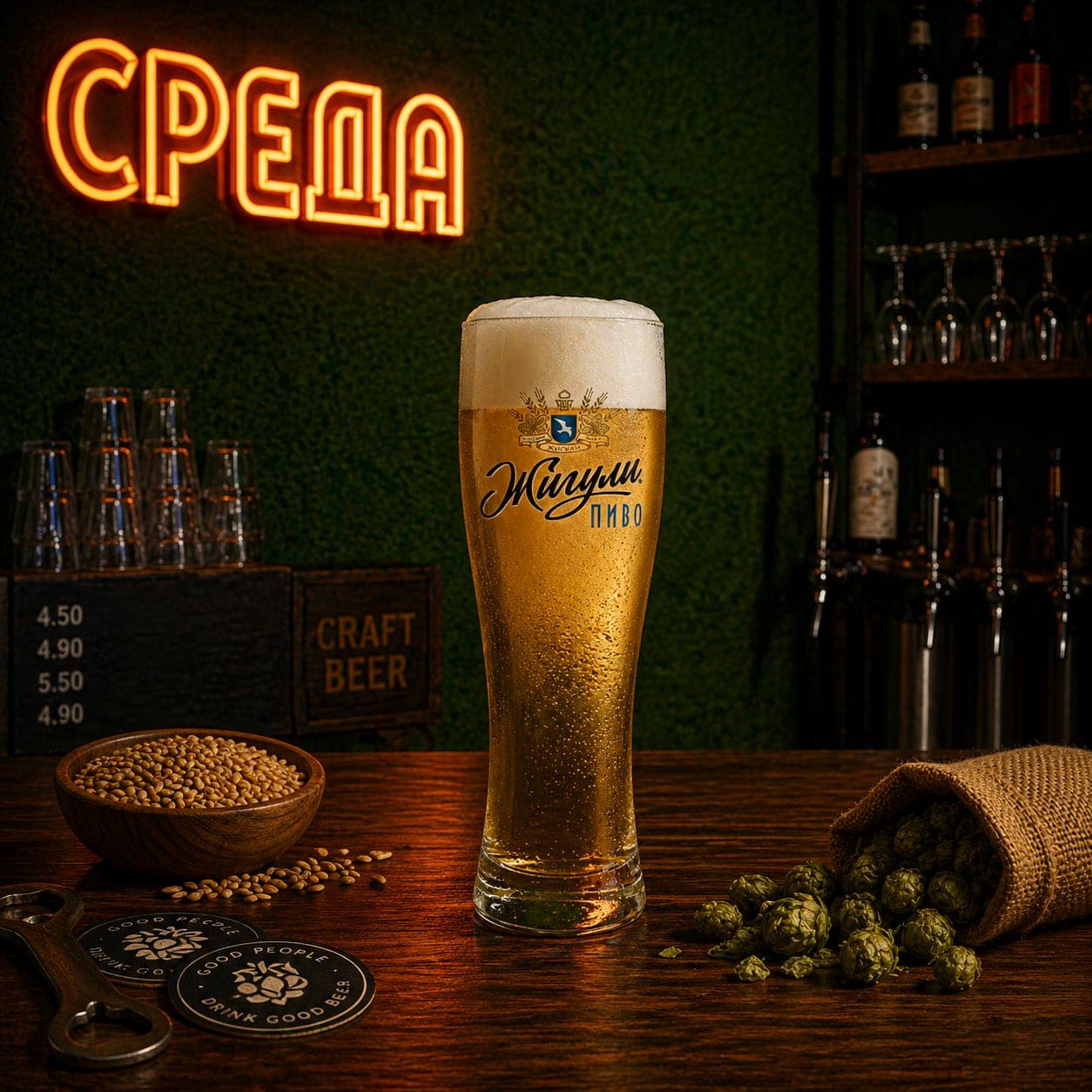 Пиво Жигули Барное 0,5л